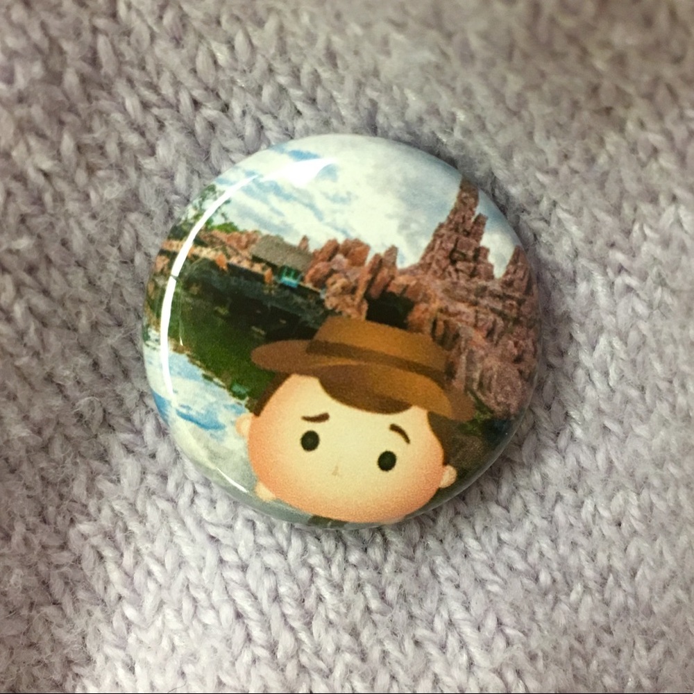 Woody Tsum Tsum Thunder Mountain Disney Button